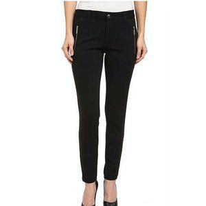 Michael Kors Skinny Black Gold Zipper Pocket Pants